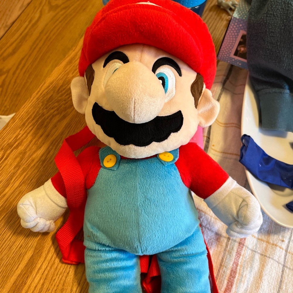 Super Mario Bros Mario Plush Backpack 18 Inches Nintendo Knapsack